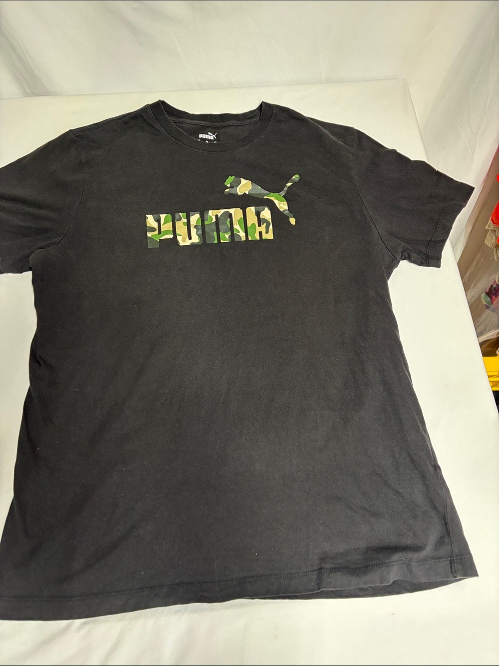 Puma Men’s XL Black Camo Logo Graphic T-Shirt 100% Cotton